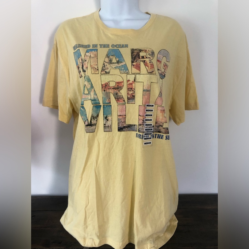 New “Washed In The Ocean Dried In The Sun" Margaritaville Yellow T-Shirt Men's M - Picture 1 of 7